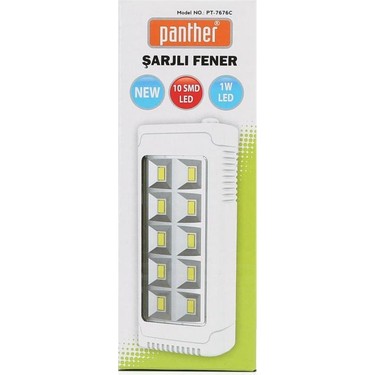 ***PANTHER PT-7676C SARJLI ISILDAK 10 SMD LED 1W LED